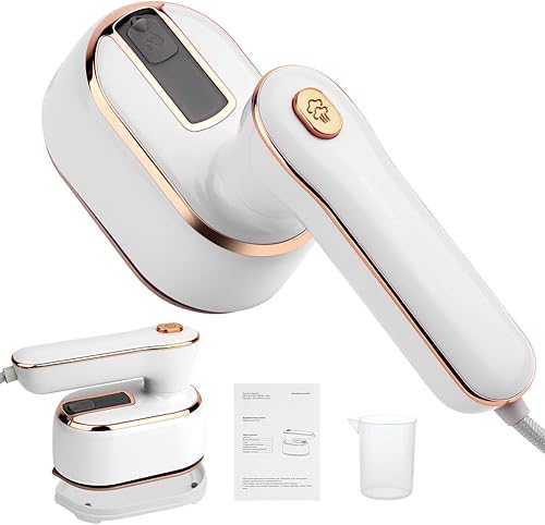 Miniatura 8 de AUAUY Mini plancha de vapor, plancha de vapor portátil de 1000 W, mango giratorio de 180 que convierte la plancha en vapor de mano, calentamiento