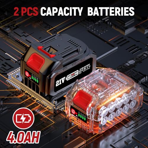 Updated Cordless Polisher with 2x4.0Ah Batteries, 6 Variable Speed up to 5500 RPM, 6 In Car Buffer Polisher for Car Detailing, Polishing, Boat Sanding, with Car Wax Buffing Machine Kit, Toolbag