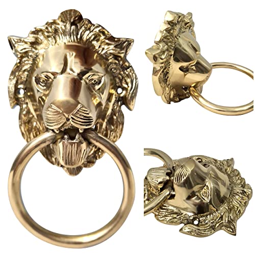 Heurtoir de porte lion en laiton solution vintage pour entrée terne - 11