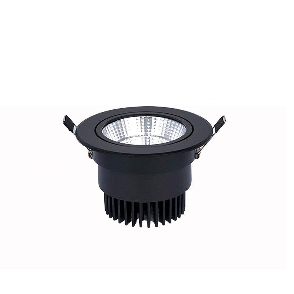 Plafond downlight LED 10W anti-éblouissement spot rond en alu noir pour boutique et scène