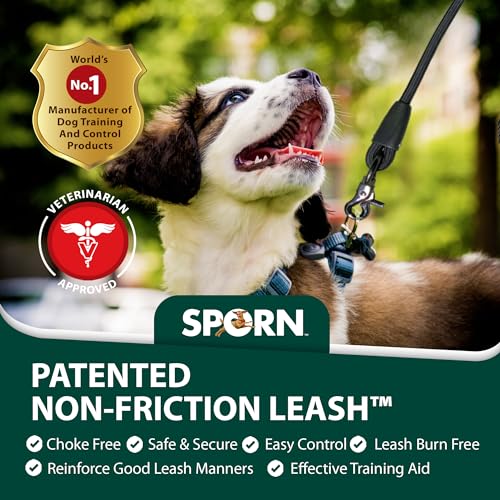 Sporn SPUS10143 Non-Friction Dog Training Leash, Heavy-Duty Non-Slip Padded Nylon Dog Leash 4Ft For Maximum Control, No Pull Dog Leash With Trigger Snap Buckle thumb #1