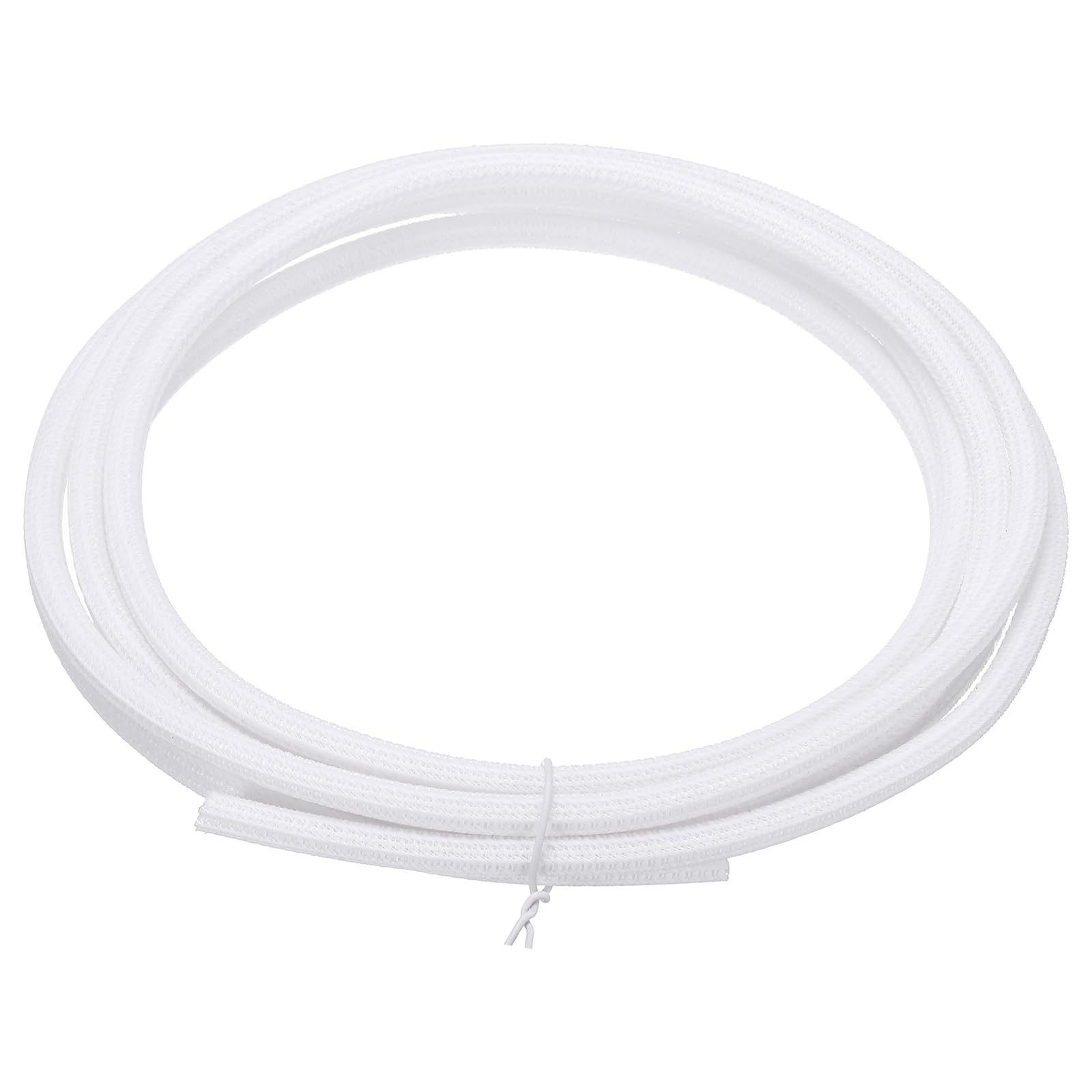 sourcing map Split Sleeve Wire Loom 1/8" 10Ft White Self Wrapping Braided Sleeve UL94-V2 Fireproof PET Sleeving for Automotive, Home Cable Management