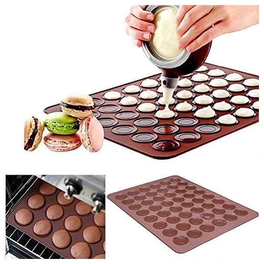 48 Hole Macarons Silicone Mat Baking Mold Silicone Macaron Kit Pastry Baking Mat and Decorating Piping Pot with 4pcs Nozzles