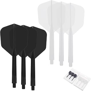 Cosmos 6 Pcs Integrated Dart Shaft and Flights, One Piece Plastic Dart Flight and Shaft System, Dart Flights for Soft/Steel Tip Darts, Darts Set Replacement Accessories
