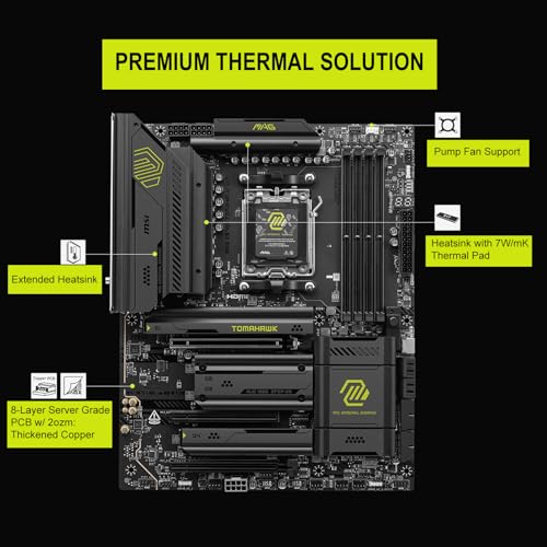 Image of Micro Center AMD Ryzen 9 9950X CPU Processor with MSI MAG X870E Tomahawk WiFi ATX Motherboard (DDR5, PCIe 5.0 x16, M.2 Gen5, Wi-Fi 7, 5G LAN)