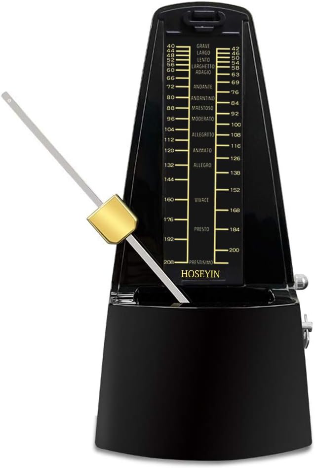 Mechanical Metronome, Universal Metronome for Piano, Guitar, Violin,Drums and Other Instruments (Classic Black)