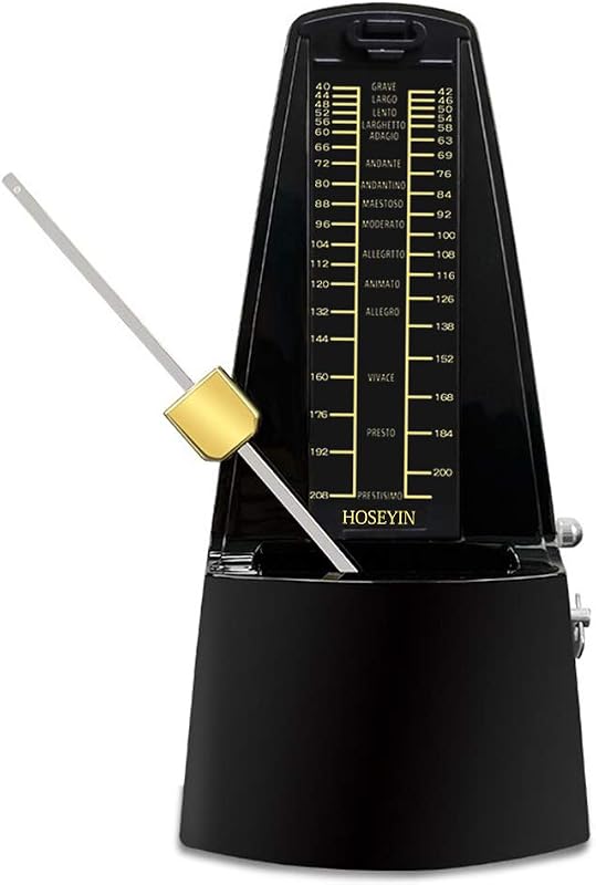 Metrónomo mecánico, metrónomo universal para piano, guitarra, violín, batería y otros instrumentos (negro clásico)