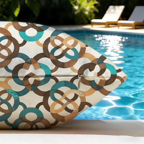 Housse de coussin imperméable 45x45 cm beige lot de 2 style nordique - 7
