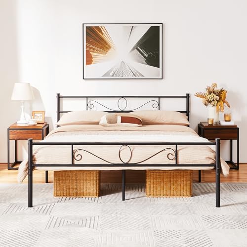 Yaheetech Lit Métal 160x200 cm Noir