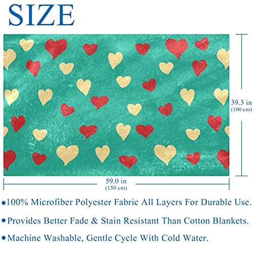 Couverture douce motif cœur plaid chaleureux pour soirées canapé - 6