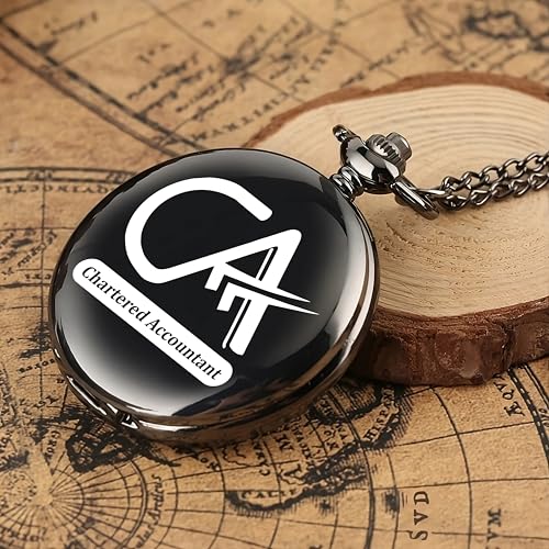 Image of Vintage Gandhi Style Pocket Watch with Engraved Designs & Messages Royal Black Analog for Men Women & Kids Includes Key Ring for car or Bike Keys Ideal Gift
