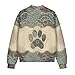 Wanyint Women's Bomber Jacket Lightweight Zip Up Loose Fit Streetwear Bohemian Pet Paw Fashion Bomber Winter Coat with Pockets, Cute Y2k Tops Windbreaker, X-Large, Paw Boho Mandala Flower Teal