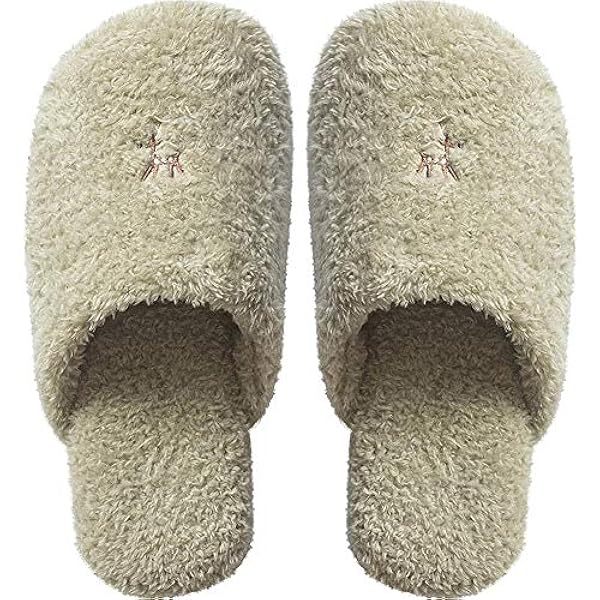 Home Warm Cotton Slippers,Plush Fleece Lined Wool-Like Comfortable Warm Fluffy Memory Foam Shoes Indoor Outdoor Anti-Skid Rubber Sole Machine Washable,Green,36~37 (Green 36~37)