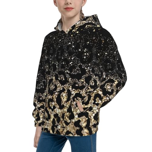 Leopard Print Hoodie Youth Hooded Sweatshirt 3D Digital Printed With Pockets Tops4
