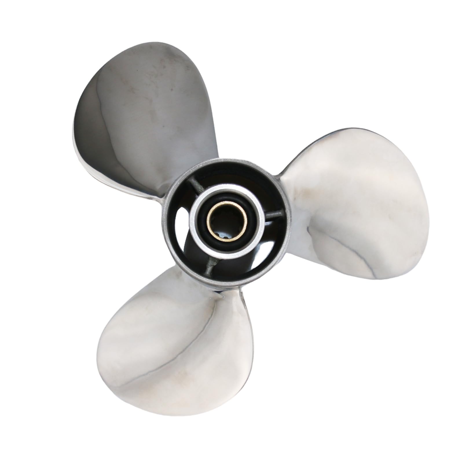Elica fuoribordo in acciaio inox, 10 Spline Dente Match per motori fuoribordo Yamaha 20-30HP, RH, 3 lame
