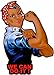 Past Time Signs PS346 23 x 16 in. Black Rosie We Can Do It Metal Signs
