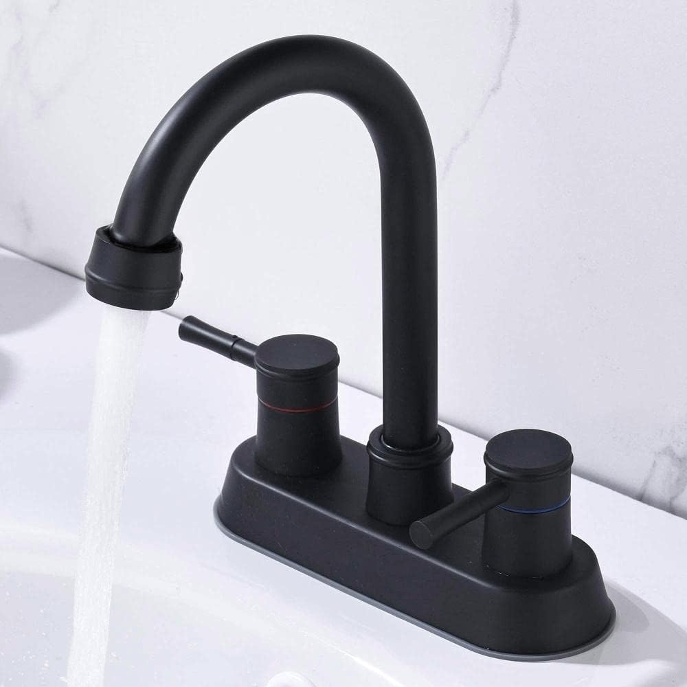 Grifo de lavabo de acero inoxidable de 3 orificios con desagüe emergente para tocador y lavadero