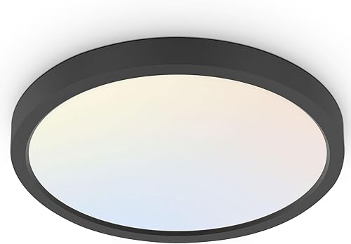 Miniatura 15 de hykolity – Luz LED redonda plana de 9 pulgadas con temperatura de color seleccionable (CCT), 18W, 1800 lúmenes, 3000K/4000K/5000K, luz de techo