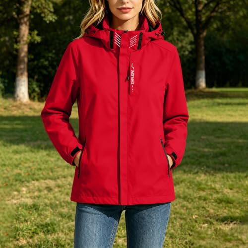 Women's Hooded Rain Jacket Breathable Waterproof Windbreaker Raincoat - image 2