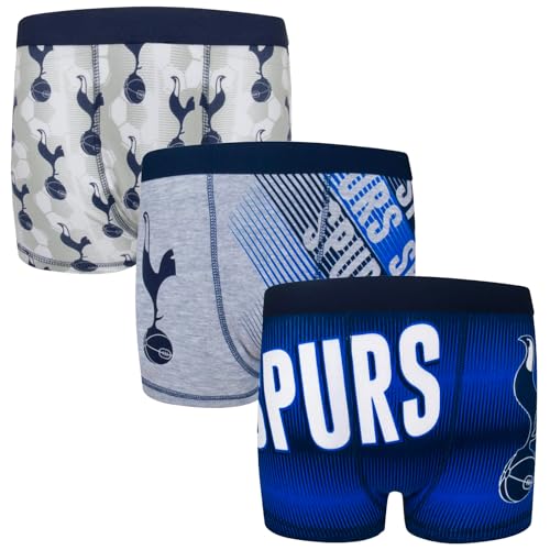 Tottenham Hotspur FC Official Soccer Gift 3 Pack Boys Crest Boxer Shorts