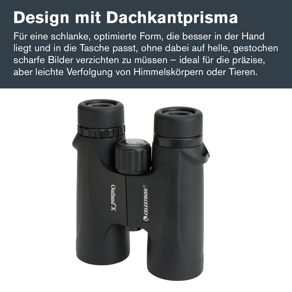 Celestron 71346 Outland X 8x42 Roof Prism Binoculars, Black