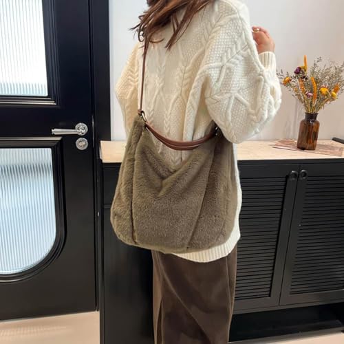 Fluffy Tote Bag for Women, Winter Soft Fuzzy Purse, Cute Faux Fur Bag, Plush Shoulder Handbag Crossbody4