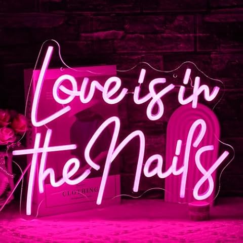 LULANMP Love Is In The Nails Neon Sign Cover