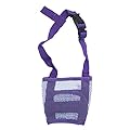 RayLineDo® Dog Mouth Muzzle Breathable Nylon Mesh Adjustable Biting Chewing Prevention Safety Belt Soft Pet Anti Barking Muzzles for Small Medium Large Dogs Size M In Purple