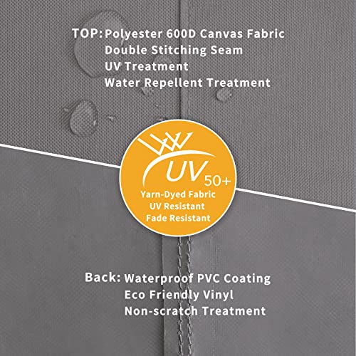 Easy-Going Patio Coffee Table Cover Small Outdoor Rectangular Table Cover, Uv Resistant Waterproof Patio Furniture Cover (36"Lx22"Wx16"H, Gray/Black) #TOP2