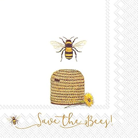 Boston International L769890 20 Count Paper Lunch Napkins, Save The Bees Cover