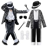 ReliBeauty Costume Pop Star Anni '80 '90 Costume Rockstar Bambino,120