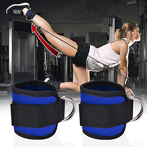 Zrova Ankle Straps for Cable Machines, Adjustable Ankle Straps for Legs Workout (Blue) - Thumbnail 6