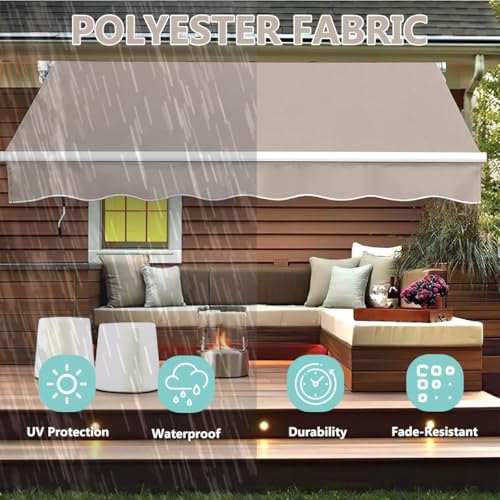 Auvent de terrasse rétractable avec tissu de rechange pour ombrager le balcon et la cour
