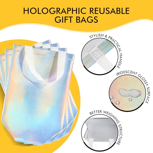 RACETOP 15 Pcs Iridescent Gift Bags