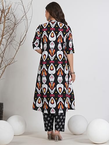 Image of rytras Women's Cotton A-Line Kurta Set with Palazzo Pants