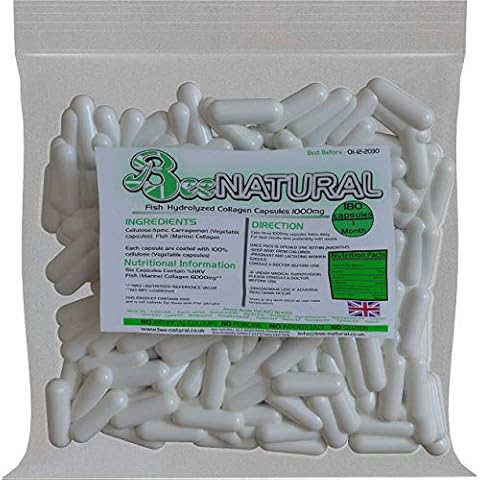 Bee-natural Pure Marine Hydrolyzed Collagen 1000mg 180 Capsules (1 Month Supply) Cover