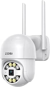 ZOSI C289 Plug-in PT Wireless Human Track Camera Outdoor, Starlight Night Vision, 2-Way Talk, AI Human Vehicle Detect, Siren Alarm, 5X Digital Zoom, Pan/Tilt 1080p Wired Camera,Cloud & SD Card Storage asin的图片