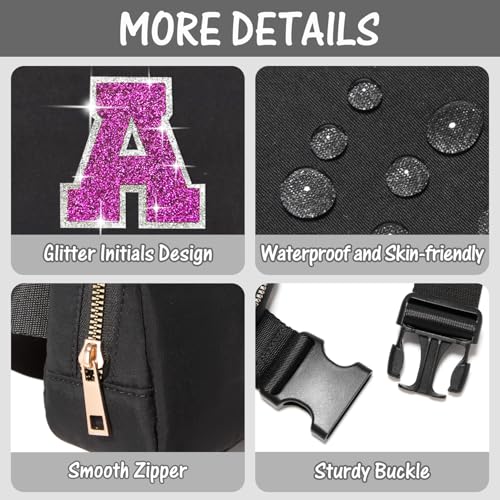 Image of 6 7 8 9 10 11 12 Year Old Girl Gifts Personalized Birthday Gifts for Her Sister Daughter Initial Crossbody Bag Fanny Pack Purse for Teen Girl Gifts Trendy Stuff Preppy Stuff (Black-A)