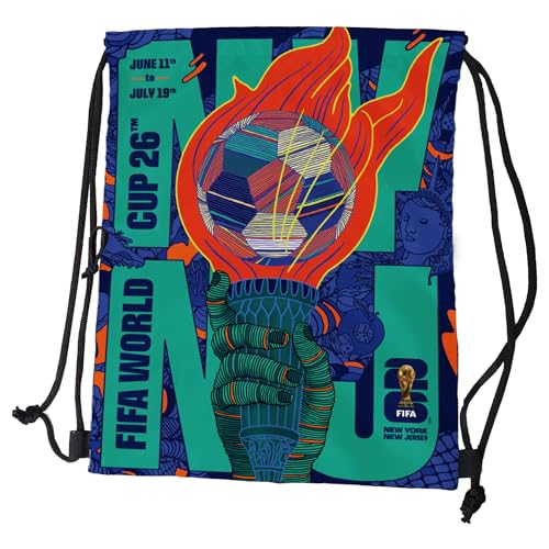 HONAV Mochila com cordão da Copa do Mundo de 2026 da FIFA – Mochila leve com bolso frontal