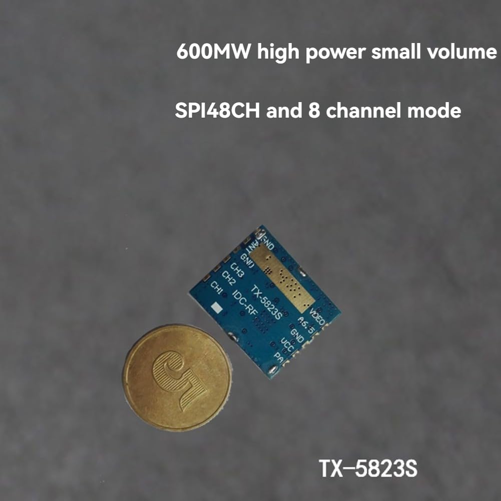 5,8G FPV VTX TX5823 Moduł nadajnika audio wideo 8CH 0-600 MW nieskończenie regulowany do drona FPV