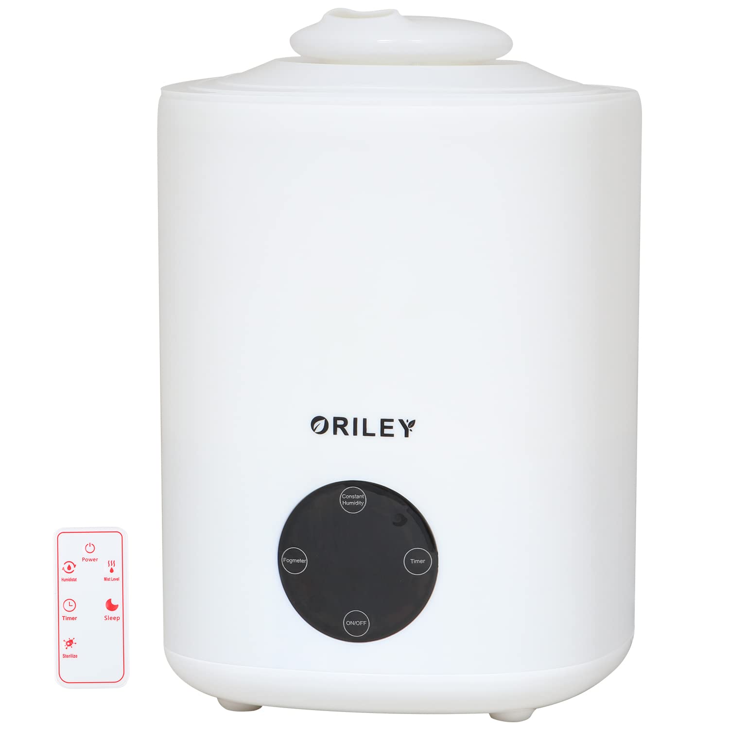 oriley js003d ultrasonic humidifier cool mist air purifier with remote control & digital led display for dryness, cold & cough large capacity for room, baby, plants, bedroom (1 year warranty) (3l)