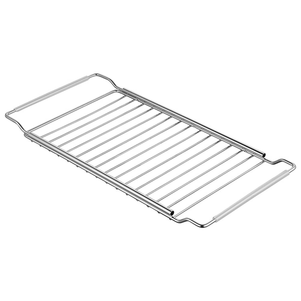 UDSKNV[KSL Stainless Steel Dish Drainer over Sink, Expandable Telescopic Kitchen Sink Organizer with Anti-Slip Design