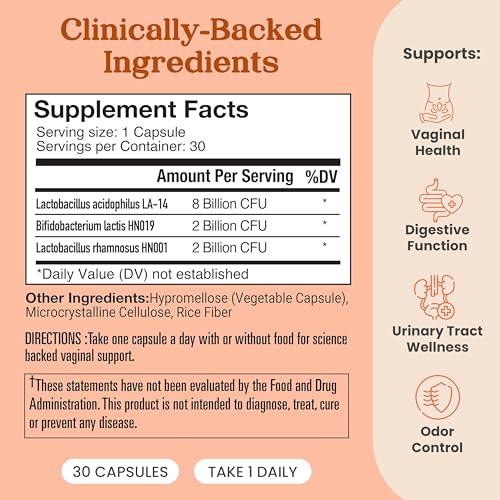 WforHer Vaginal Support Probiotics for Women -Feminine Care - Support Healthy Vaginal Flora and pH Balance - Clinically Tested – 30 Capsules (Pack of 1) - Image 3