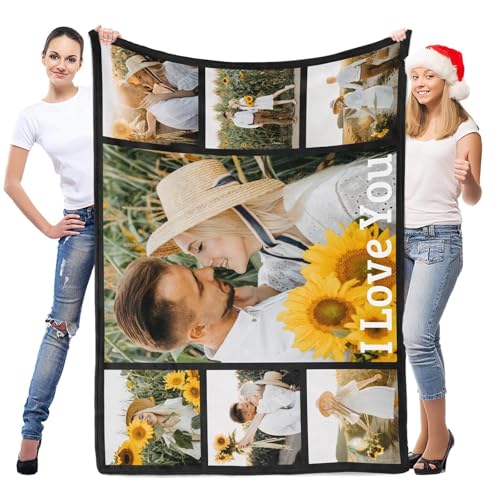 Image of inkArts Custom Blanket with Photo, Personalized Blanket, Customized Photo Blankets, Customizable Picture Blankets, Personalized Anniversary Couple Gifts for Women Men Her Him Girlfriend Boyfriend