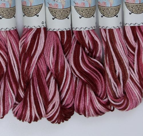 Image of KCS Big skeins of 25 Meters Size 25 Color Variegated Cross Stitch Stranded Threads,6 skeins,99