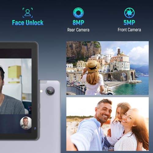Hakaug Tablet 10 inch, Android 15 Tablet with Octa-Core, 24GB+128GB+1TB Expansion, Face ID, 5MP+8MP, Support Split-Screen, 1280x800 IPS, 5000mAh, 5G/2.4G WiFi 6, BT 5.3, Widevine L1 (Gray) - Image 5