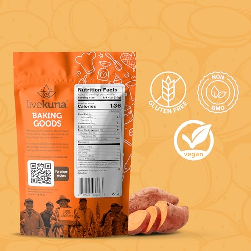 LiveKuna - Orange Sweet Potato Flour, Sweet Potato Flour for Baking, Gluten-Free Baking Flour, Alternative for Almond Flour, Rice Flour & Coconut Flour, Sweet Potato Powder Flour for Soups & Sauces - Image 3