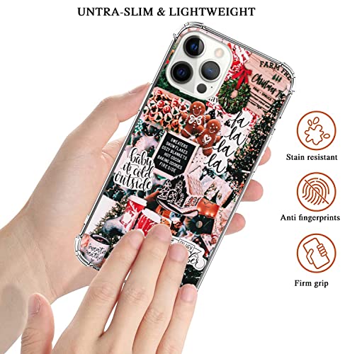 Winter Christmas Holiday Collage Case for iphone 13 Pro, Retro Aesthetic Christmas Gingerbread and Tree Pattern Case for Girls Women Men, Unique Trendy TPU Bumper Cover Case for iphone 13 Pro by Ricin Relun - Image 2