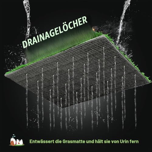 Sailnovo 63x50cm Hundeklo Hundetoilette, Rasen verstärken Welpentoilette mit 2 Pcs Kunstrasen, Hunde Toilette Welpenklo Haustiertoilette Trainingsunterlage