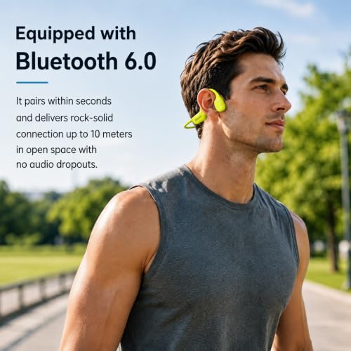 Image of Swimming Headphones Underwater, Open Ear Lap Swimming Earbuds Bluetooth6.0